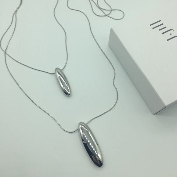 J.Jill NEW Stylish Sculpted-Metal Double-Drop Necklace NWT - Picture 8 of 9